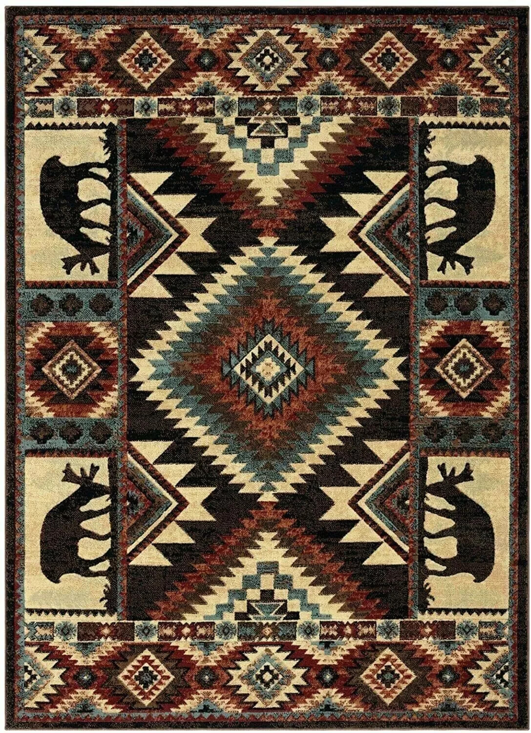 Southwest Area Rug Wildlife Rustic Cabin Lodge Country Farmhouse Living Room 5×7