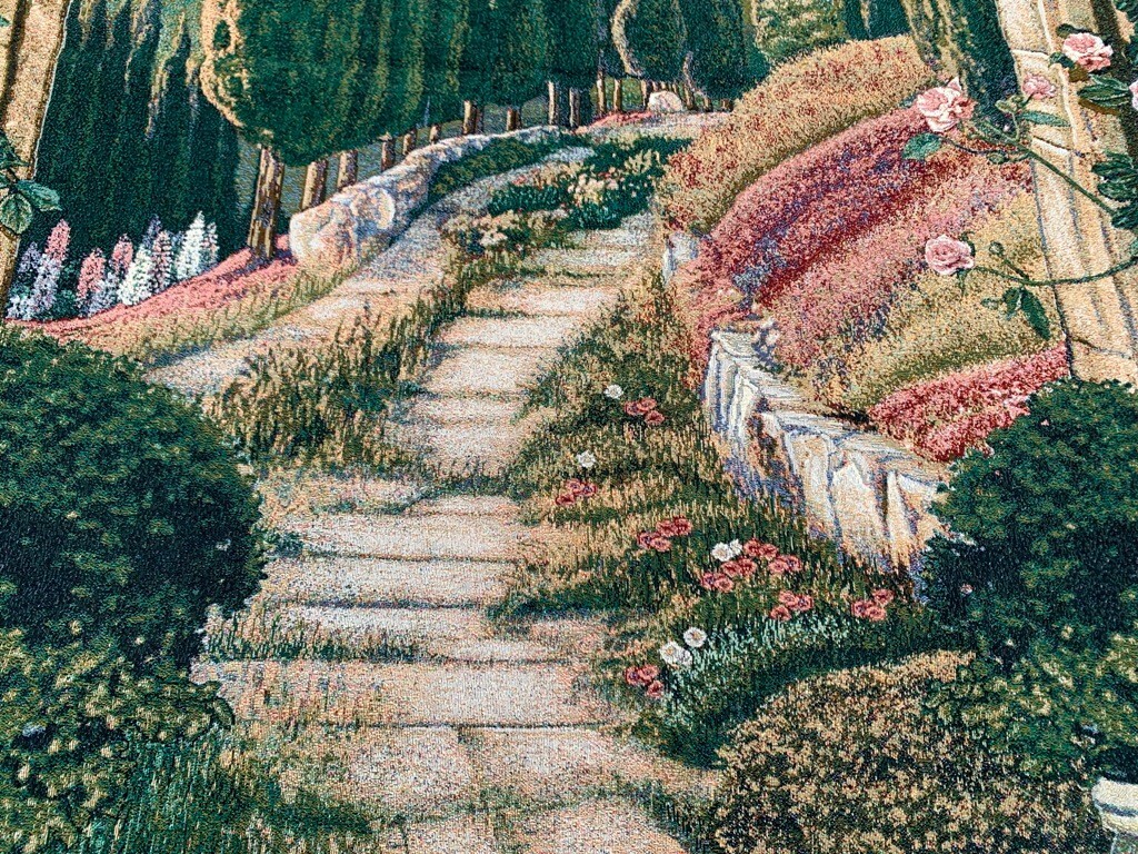 Vintage Pictorial French Tapestry Garden view Tapestry Home Decor Tapestry 5x6ft