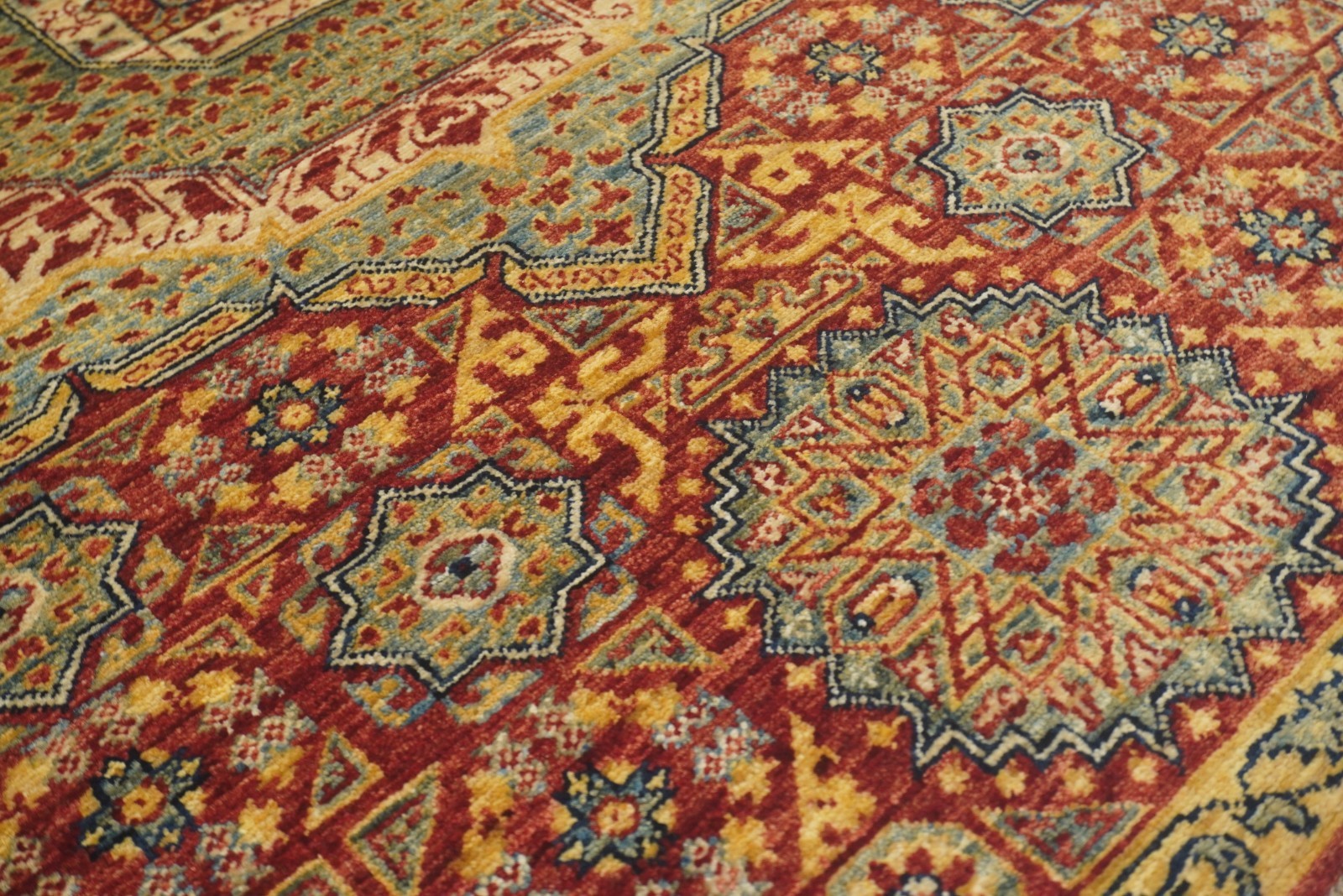 3×4 ft Red Mamluk Afghan Hand Knotted Wool Medallion Rug