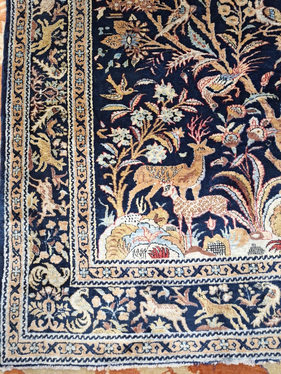 All Silk Hand Knotted Oriental Rug 42″x 60″ Black