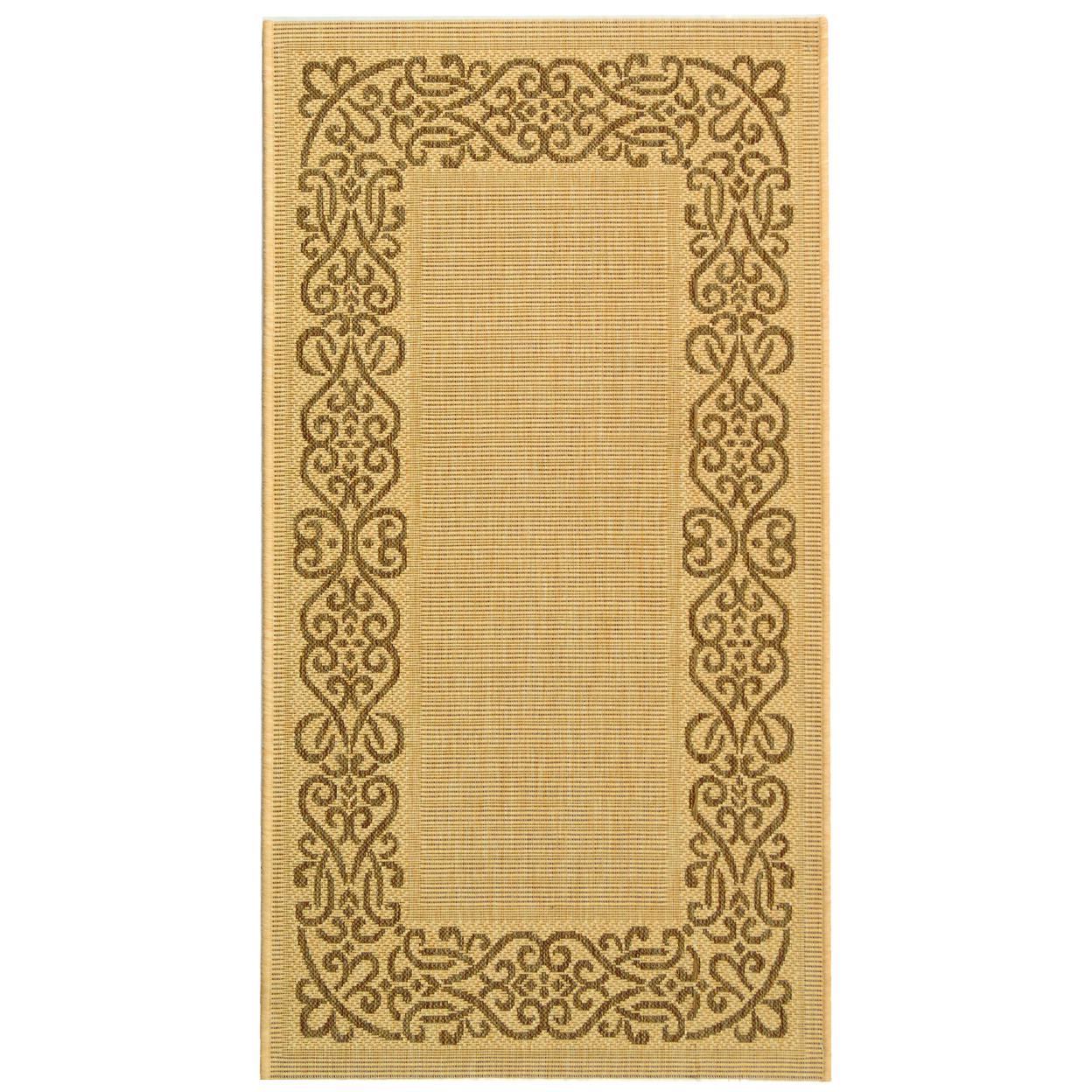 SAFAVIEH Outdoor CY1588-3001 Courtyard Natural / Brown Rug