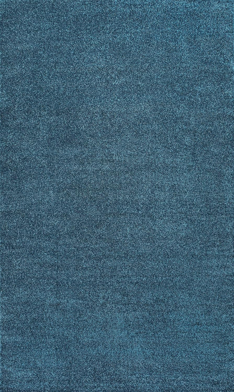 Haze Solid Low-Pile Turquoise Indoor Area Rug 3X5, Coastal,Bohemian,Minimalist,C