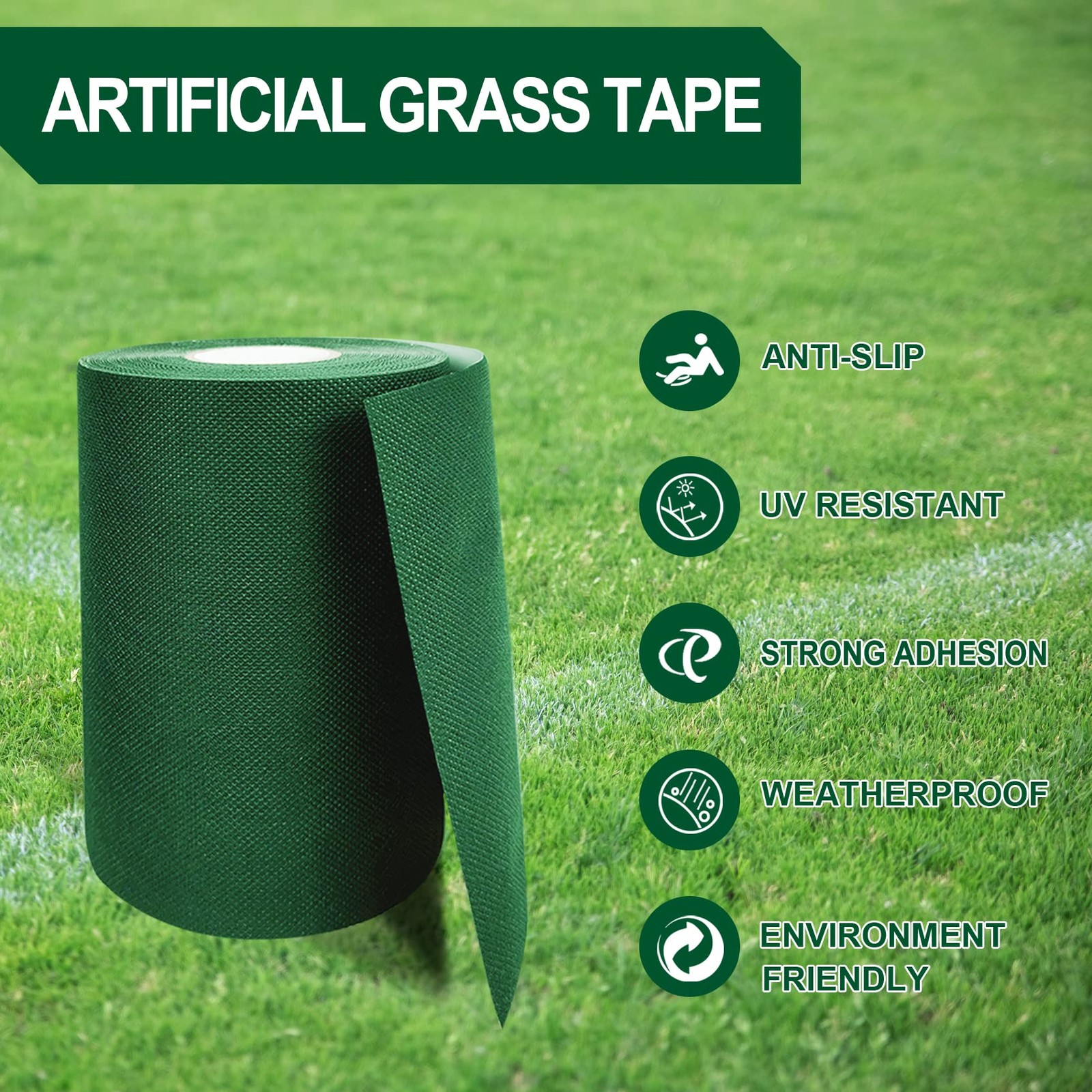 Double Sided Artificial Grass Seam Tape Weatherproof UV Resistant NonSlip