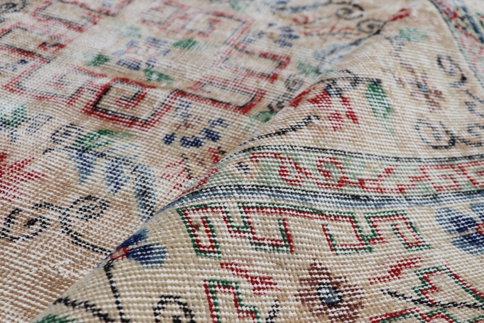 Turkish Large Rug, 5,4×9,4 ft Vintage Rug, Blue Oriental Wool Rug