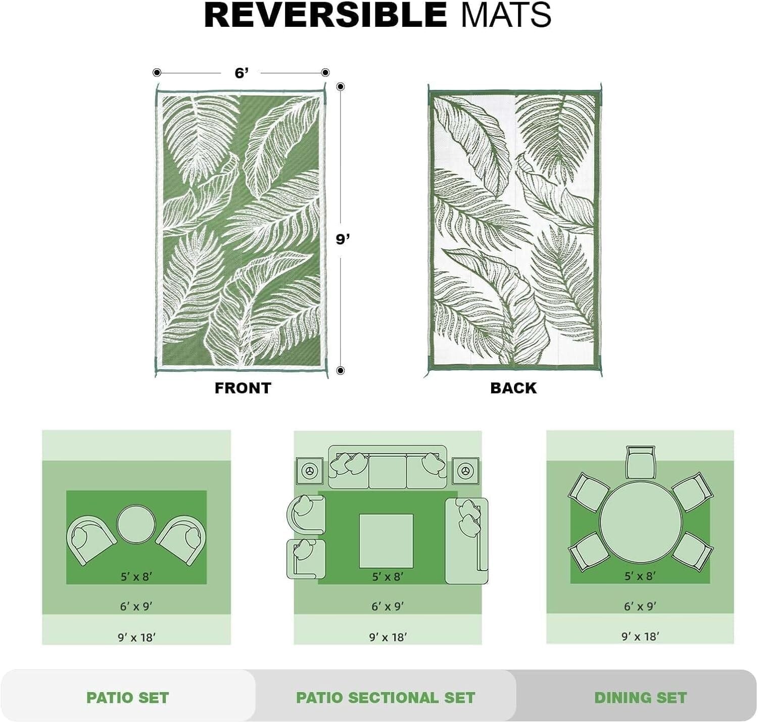 Alfombra De Paja De Plástico Para Exteriores, Ideal Para Camping, Picnic Y Playa