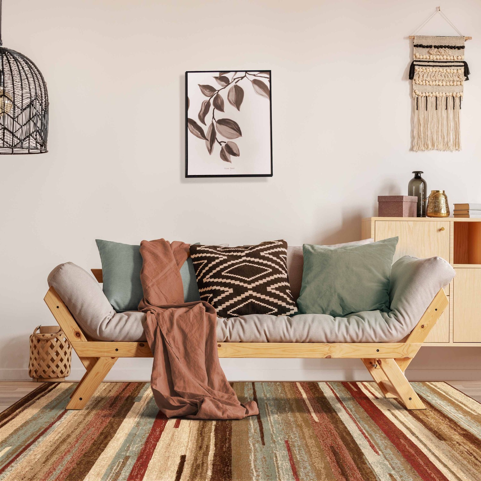 Contemporary Stripes Abstract Runner Kid & Pet Friendly Moth Resistant Area Rugs
