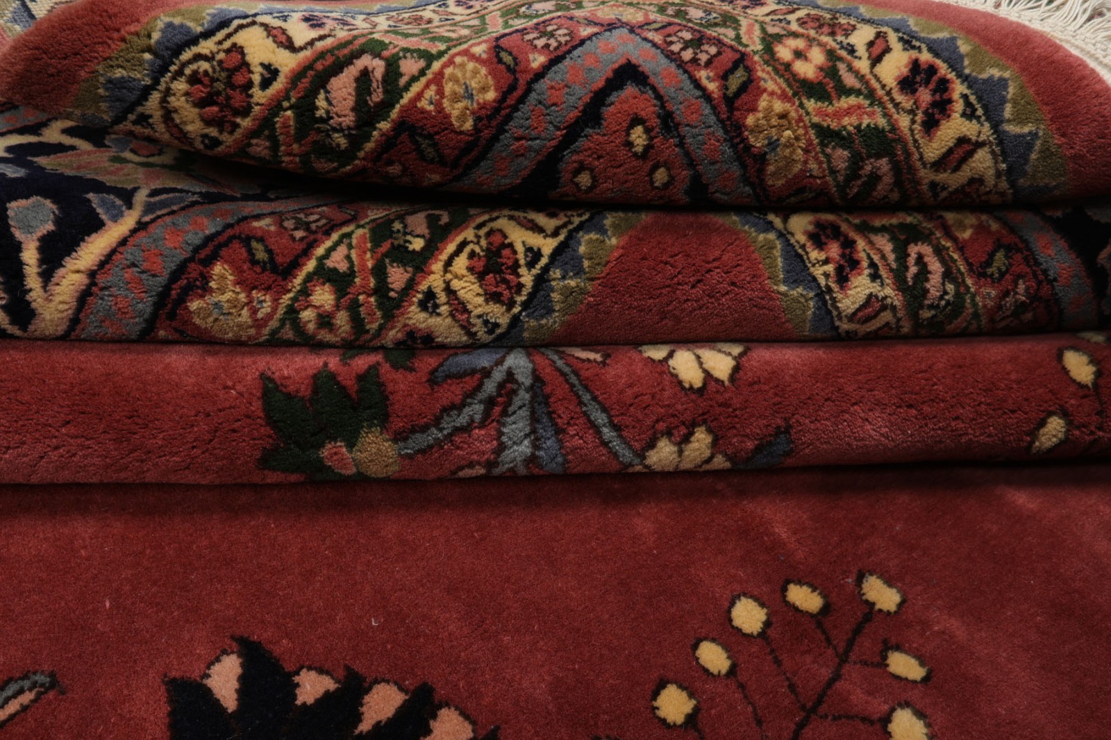 Multi Size Hand Knotted New Zealand Wool Rose Saroukk Silky Sheen Rug