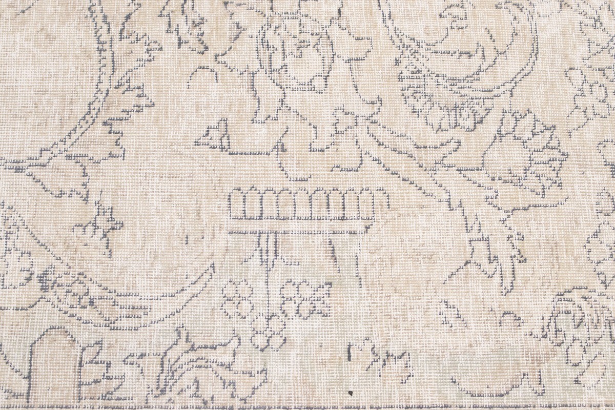 Antique Distressed Oriental Rug Muted Farmhouse Decor Vintage Carpet 9’9X12’4 ft