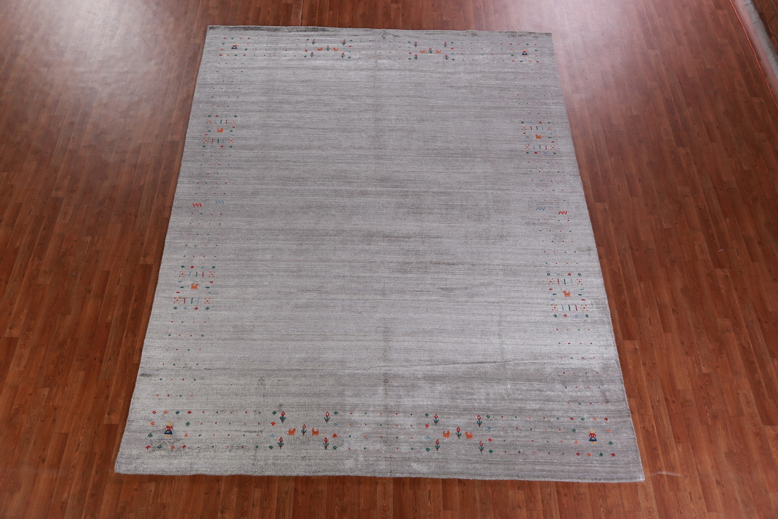 One-of-a-kind Tribal Gabbeh Rug Hand-knotted Wool 9×11 ft
