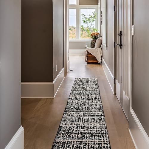 Garland Rug Rumba Black/Earth 3×12 Ft. Modern Abstract Area Rug