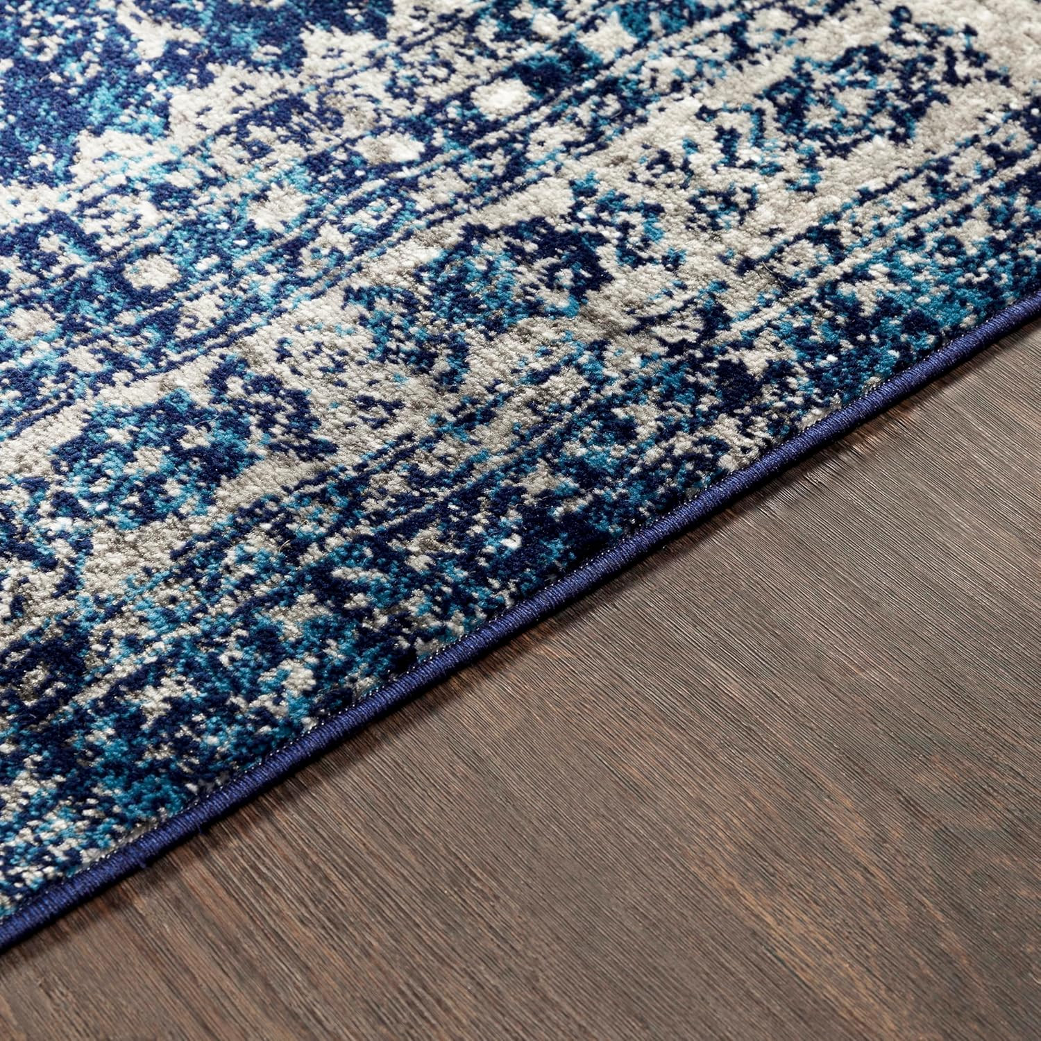 Desta Vintage Oriental Area Rug,6’7″ Square,Navy