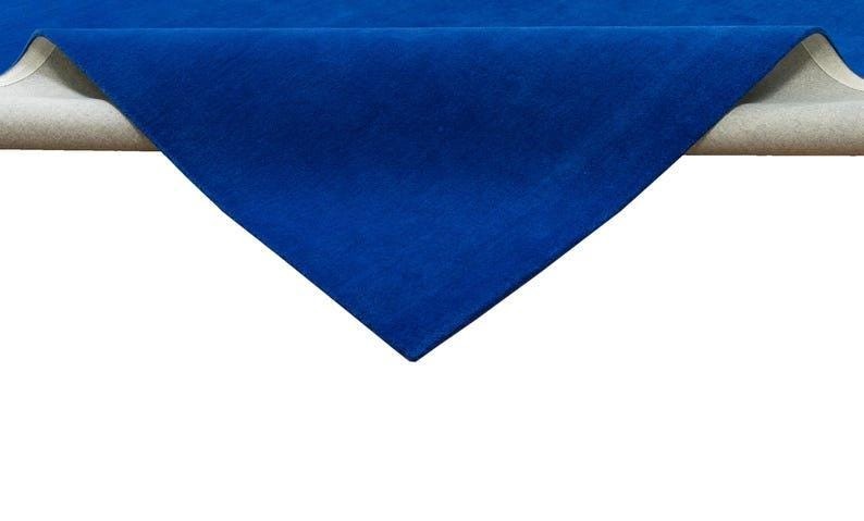 Hand Tufted Solid Blue Area Rug –Modern Minimalist Floor Carpet –Soft & Durable