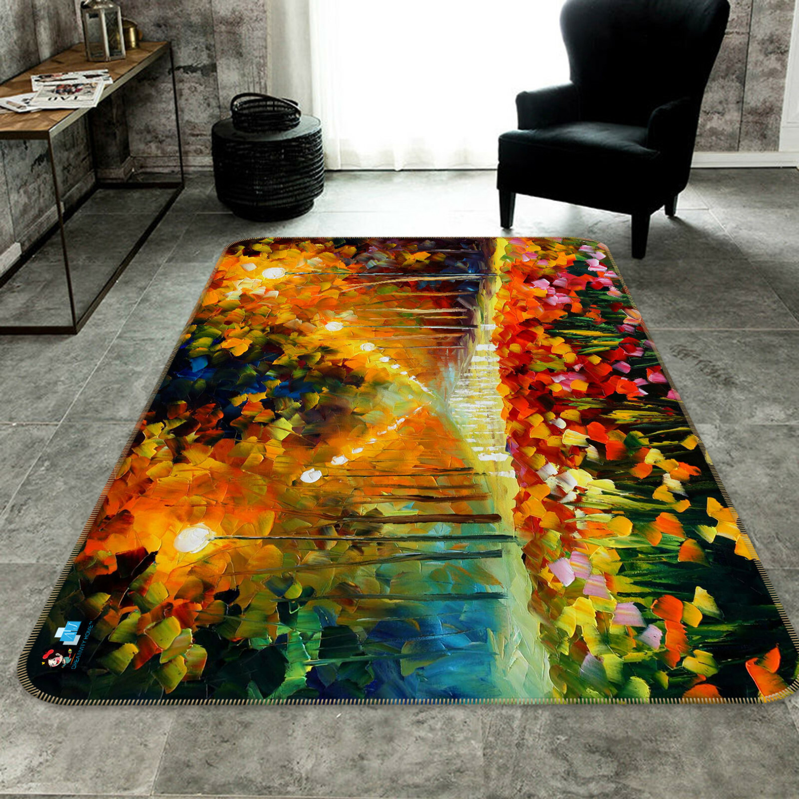 3D Oil Painting Tree ZHUA87 Game Non Slip Rug Mat Photo Carpet Zoe