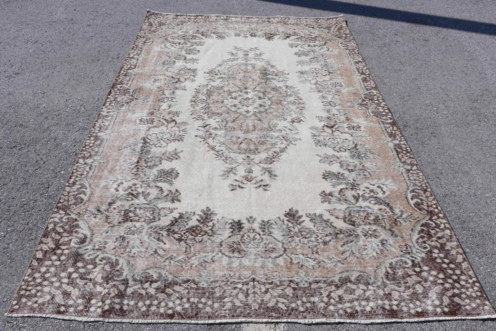 5,6×9,3 ft Vintage Turkish Rug, Large Rug, Rug Brown Wool Rug