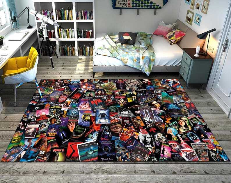 Horror Movie Rug, Movie Rug, Horror Rug, Fear Rug, Minimalist Rug,Horror Decor