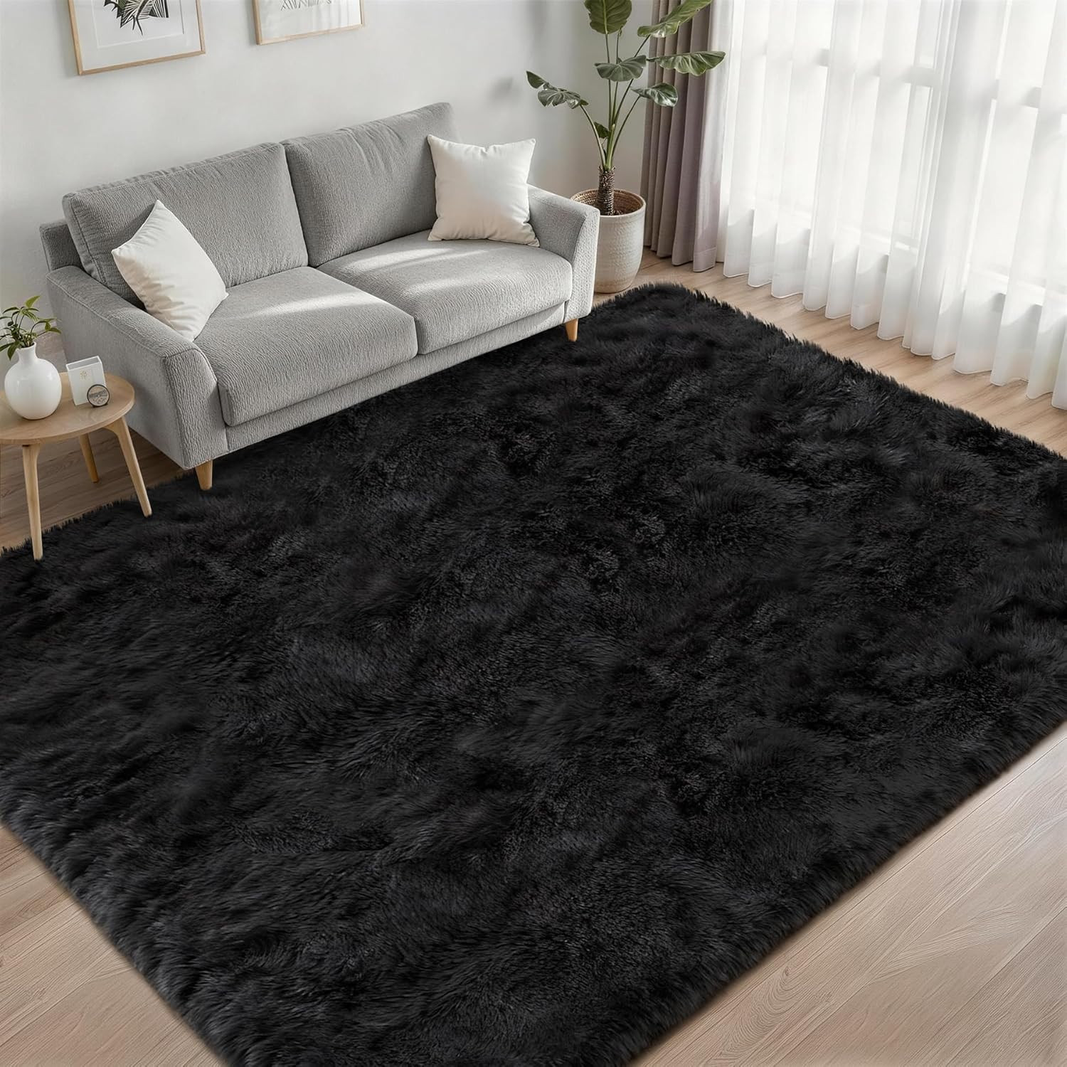 Fluffy 5X7 Area Rugs for Living Room Bedroom: Ultra Soft Shag Rug Non-Slip Non-S