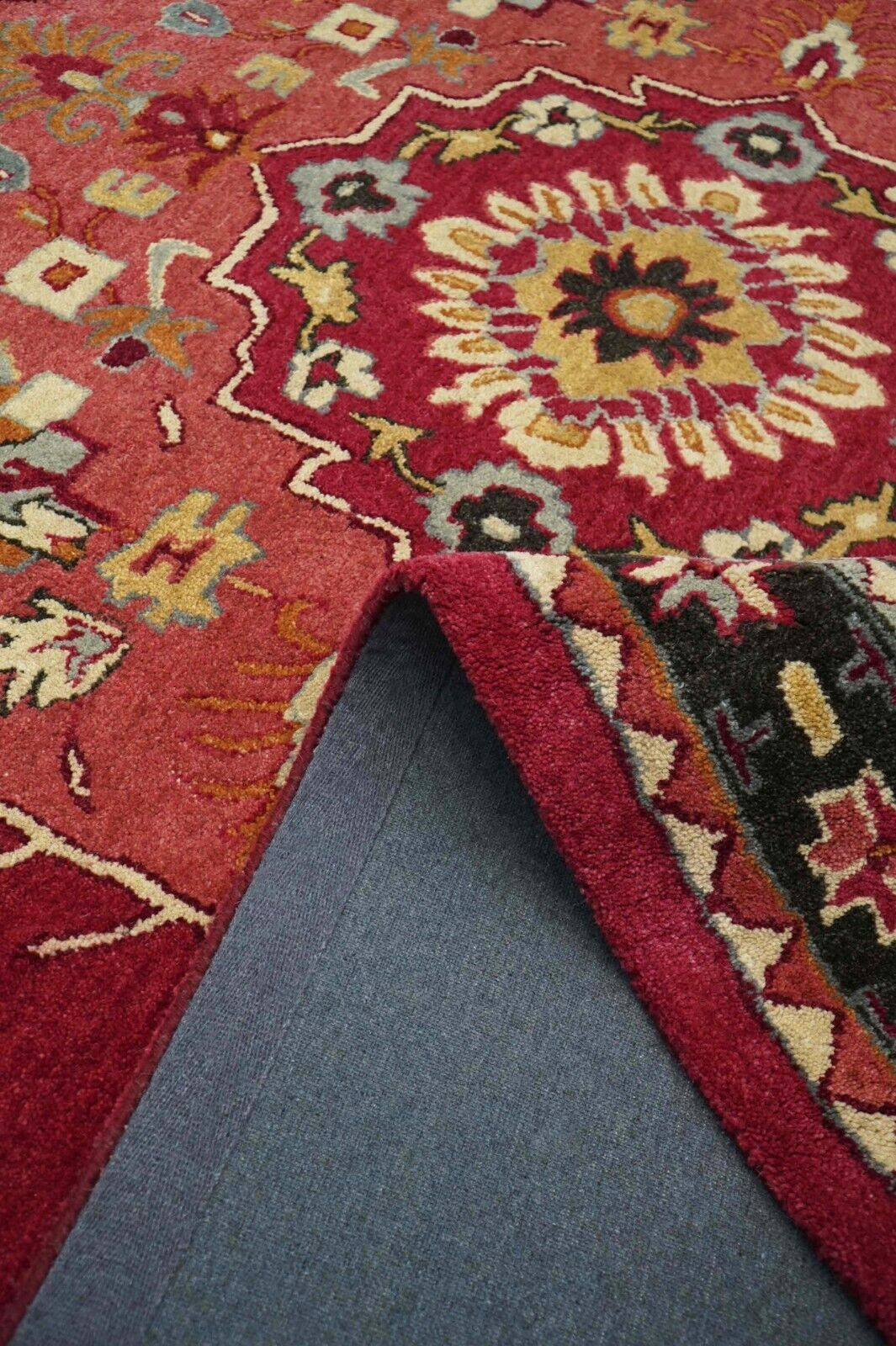 100% Wool Rug | Hand Tufted Pottery Barn Aamir Blush Red Area Rug | ALL SIZES