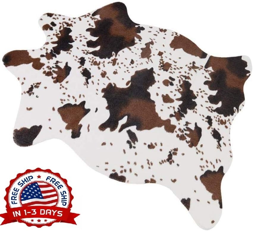 Alfombra De Piel De Vaca De 29.5″ W x 43.3″ L Para Sala De Estar Y Dormitorio US
