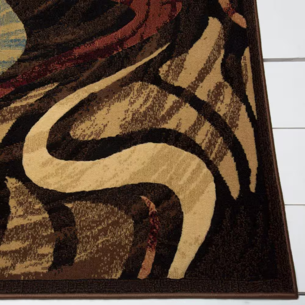 Catalina Black/Brown 8 Ft. X 10 Ft. Abstract Area Rug