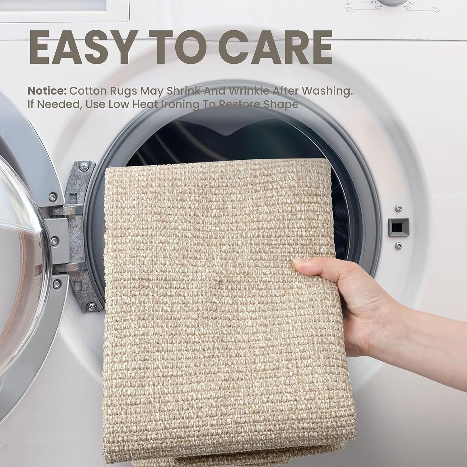 Comfort-Focused Sand/Beige Entryway Rug – Machine Washable & Stain Resistant