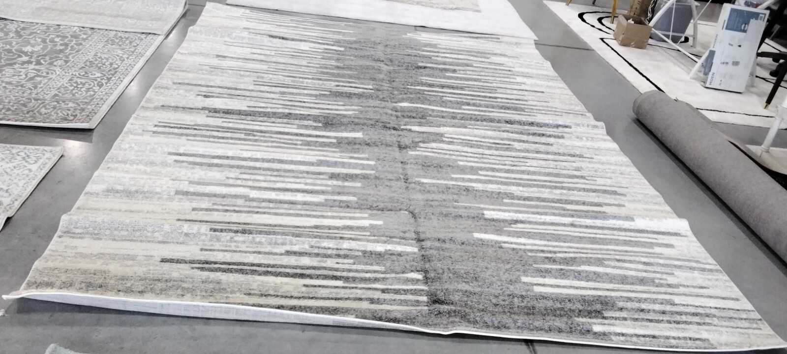 DARK GREY / IVORY 9′ X 12′ Back Stain Rug, Reduced Price 1172763958 TUL638F-9