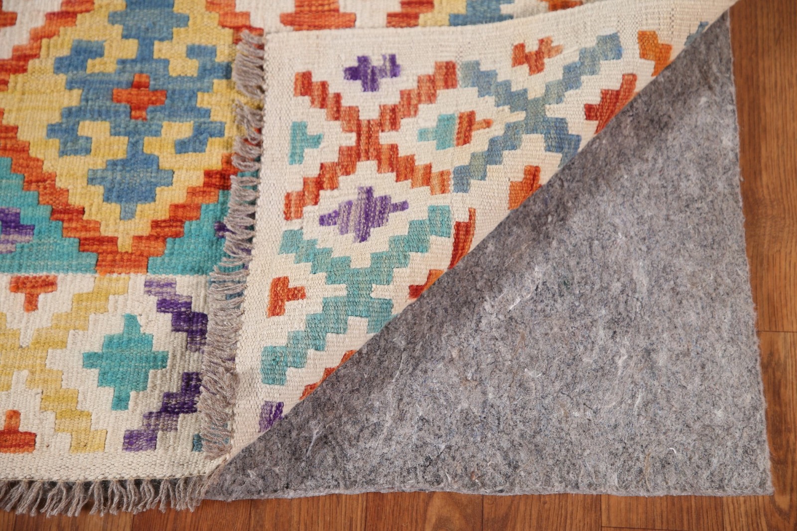 Kilim Reversible Wool Rug 4×6 Southwestern Flat-weave Oriental Geometric Carpet