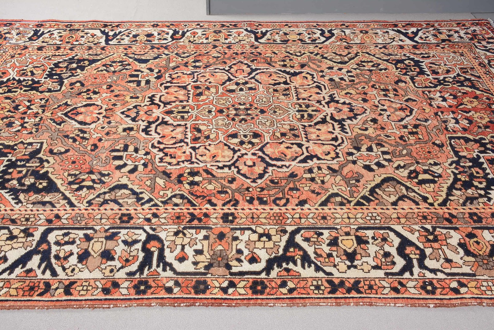 Turkish Rug Rug 6,8×10 ft (208×305 cm), Orange Geometric Vintage Rug