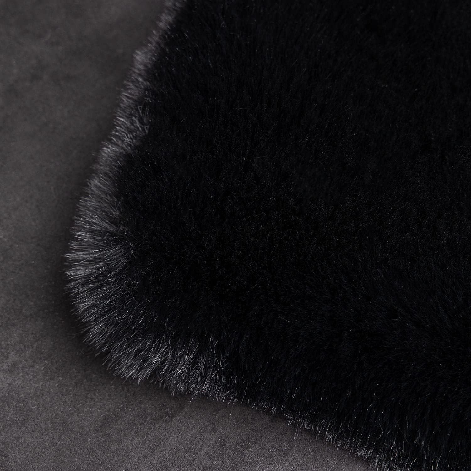 Soft Faux Sheepskin Fur Rug 2X4 Black Fluffy Bedside Rugs Plush Rug Shag Nursery