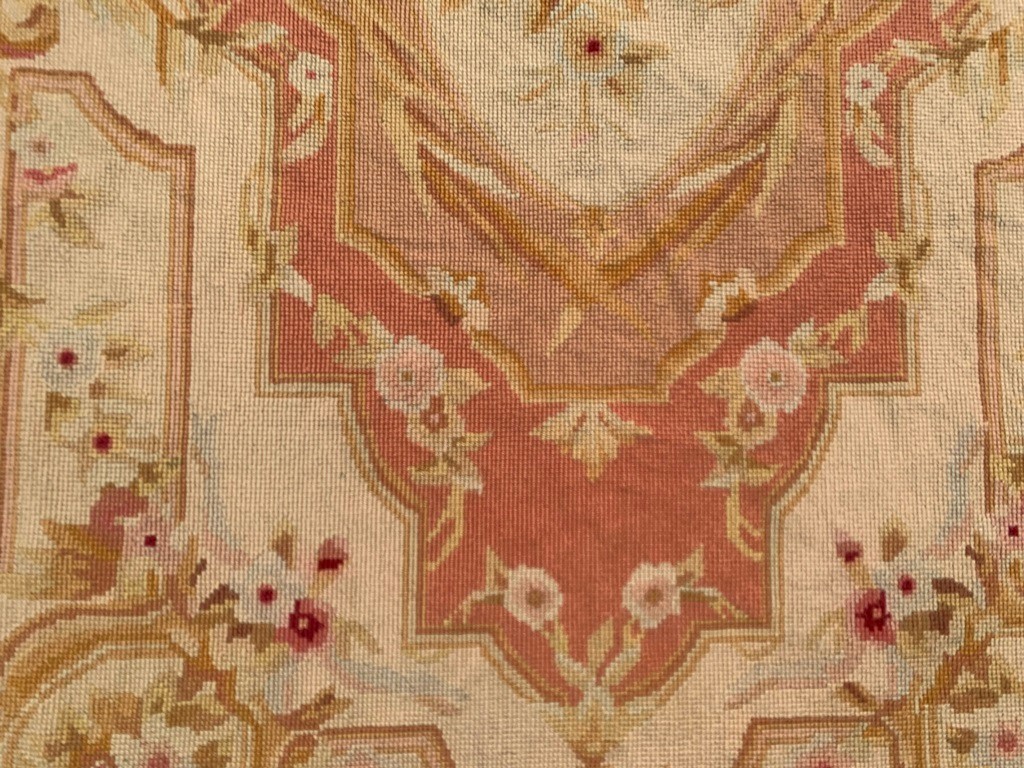 Vintage French Style Handmade Aubusson Rug,Needlepoint Rug 2×4 ft Free Ship