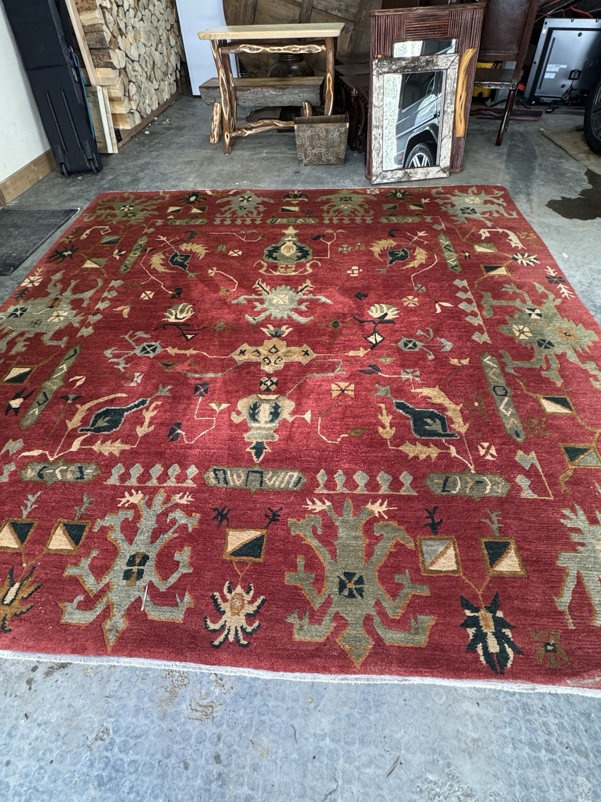 Tufenkian 10’x 10′ Plush Pile Hand Knotted Tibetan Arts & Crafts Wool Area Rug