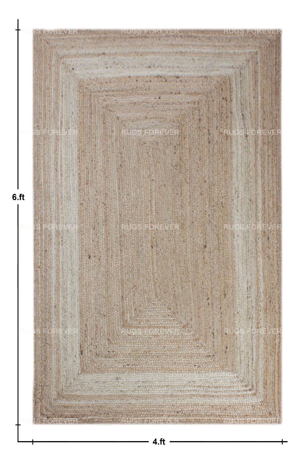 Hand-Braided Natural Jute Beige Kilim Area Rug Runner Square – Various Sizes