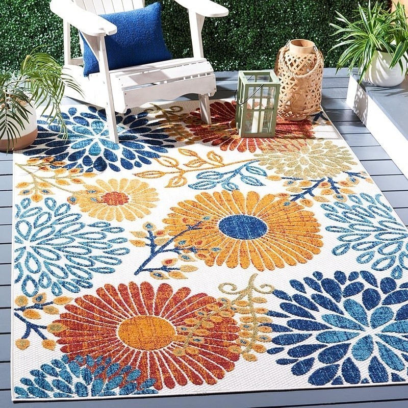 Indoor Outdoor Accent Rug Non-Shedding Stain Resistant Easy Care Durable New
