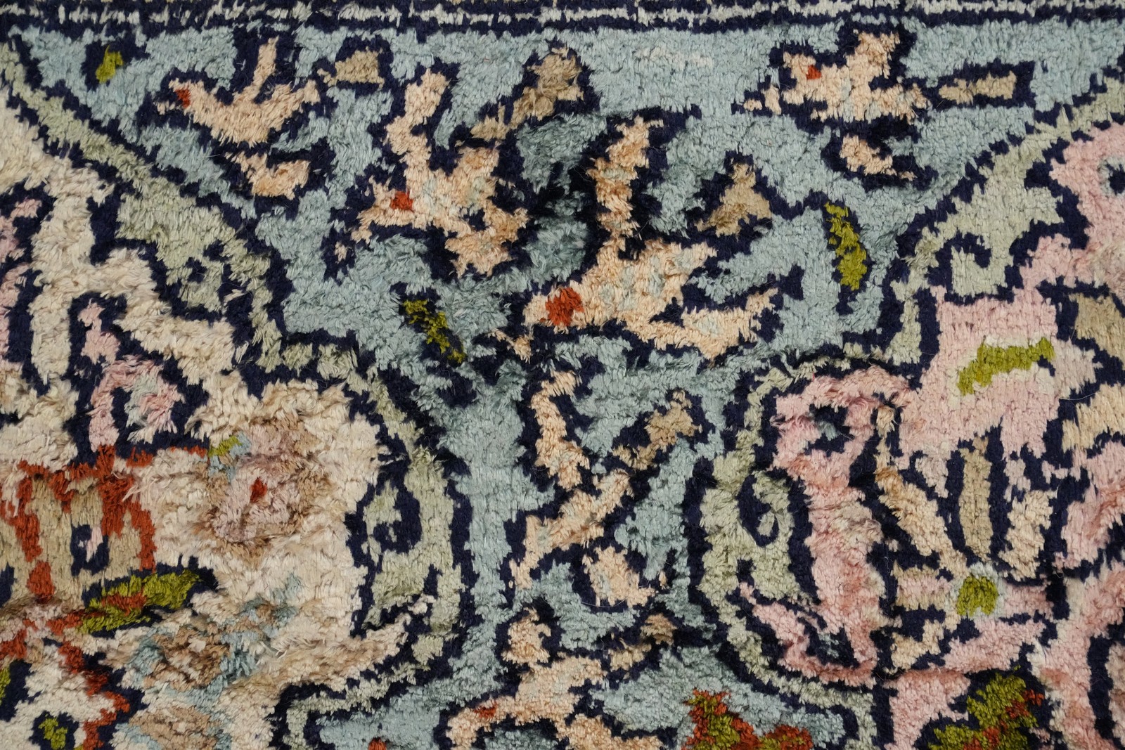 Vintage 100% Silk Kashmir Handmade Wool Area Rug Living Room Carpet 6×10