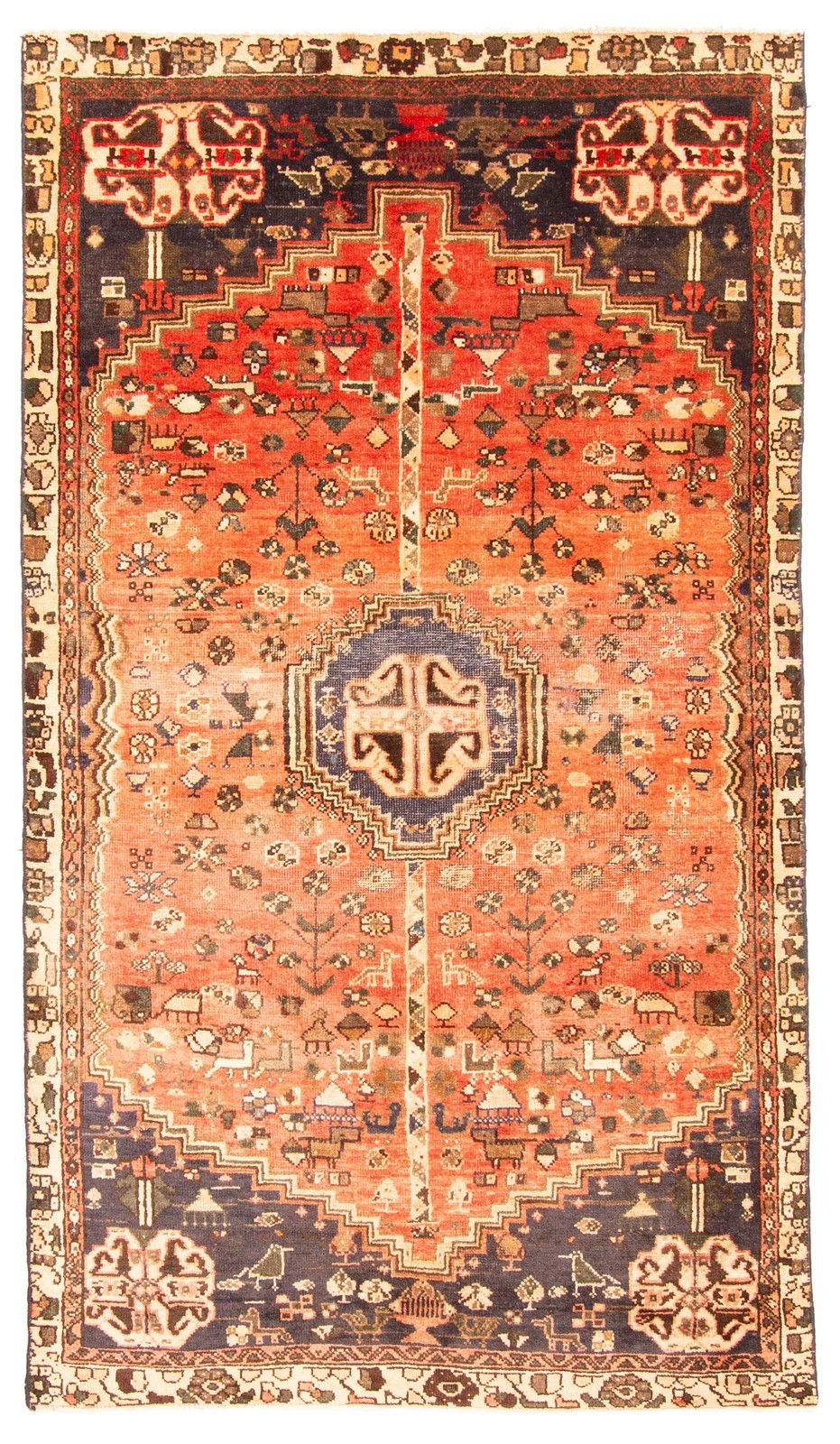 Vintage Hand-Knotted Area Rug 4’4″ x 4’6″ Traditional Wool Carpet