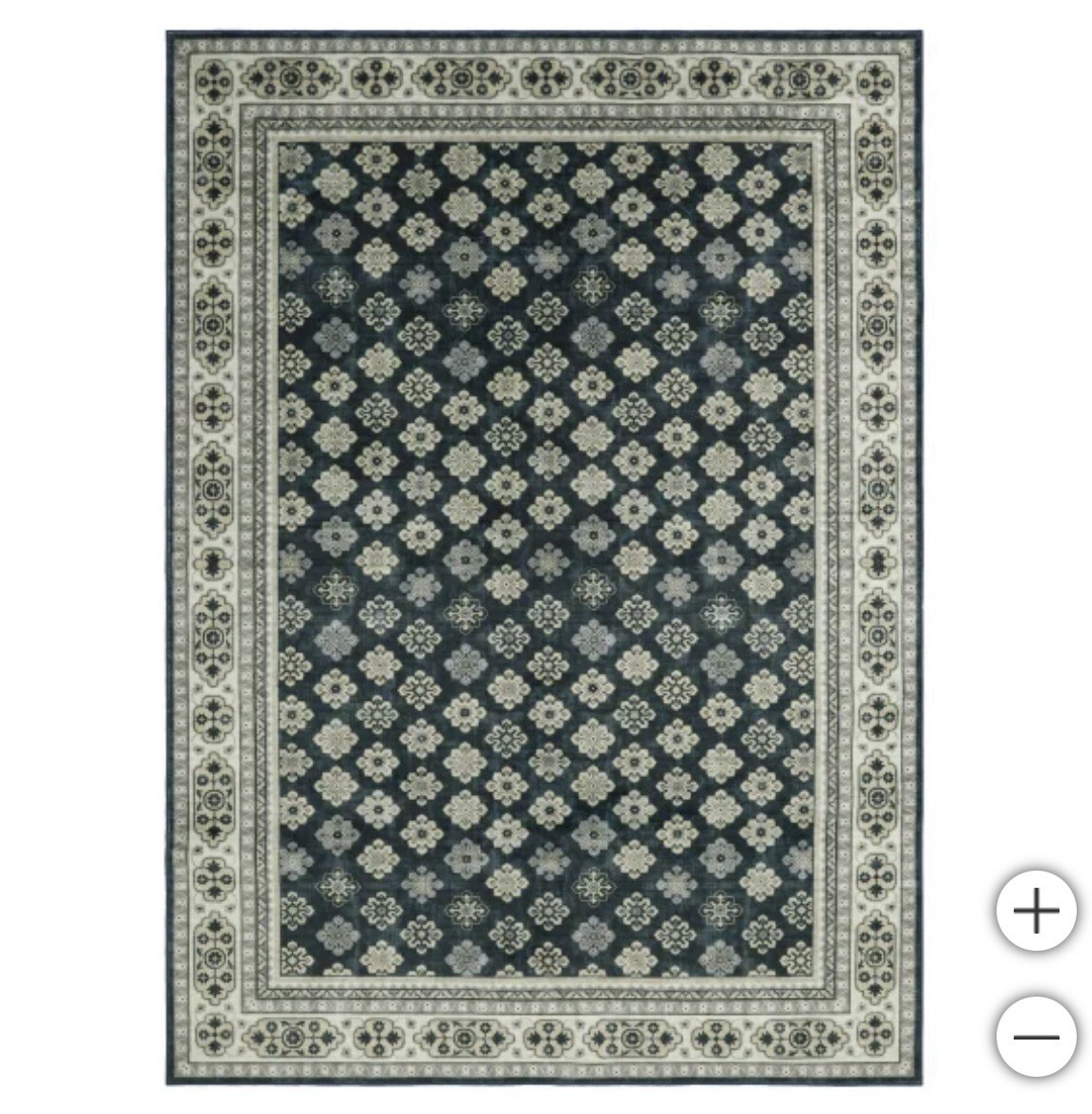 Wyatt & Ash, 5’3″ x 7’5″ “Beatrice” Washable Indoor Area Rug | Navy