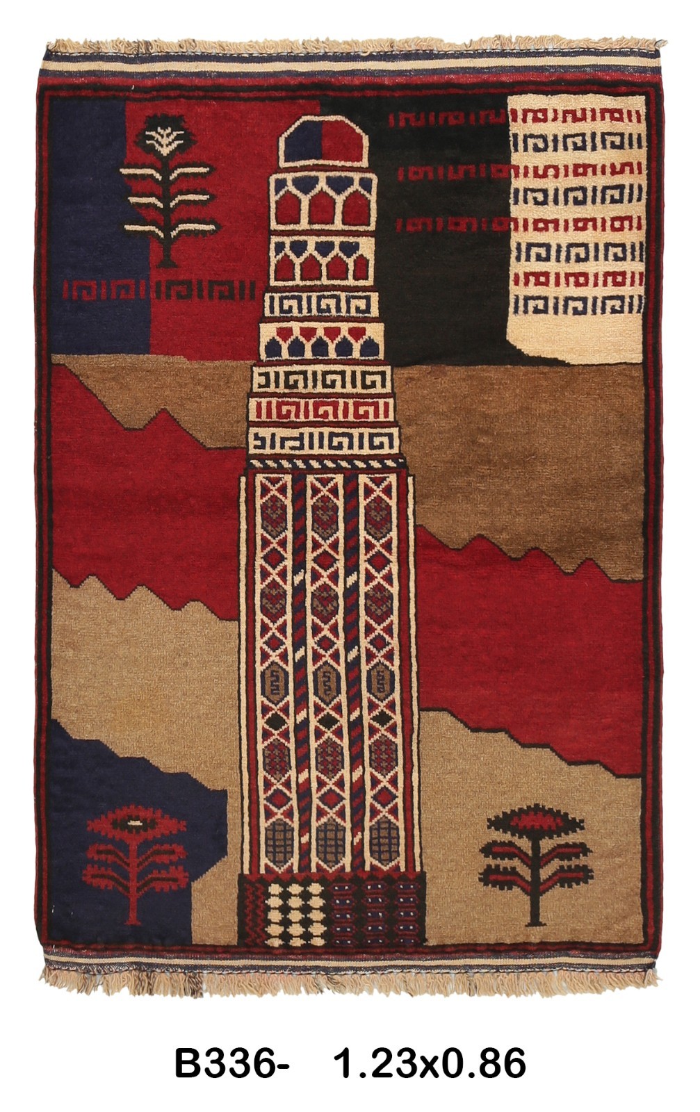 Vintage Hand-Knotted Traditional Wool Area Rug 4’0″ x 2’10” ft