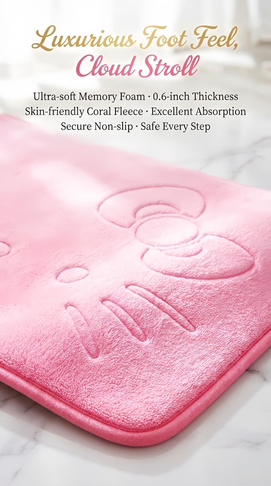 Cute Cartoon Pink Area Rugs for Bedroom 1’4″ x 1’11” (Rectangular),