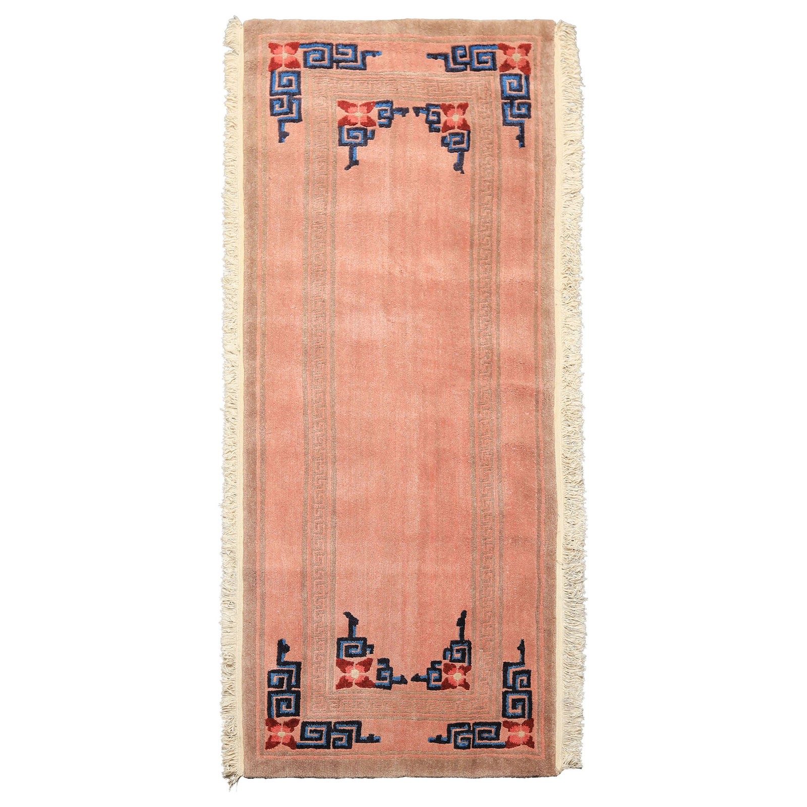 Michaelian & Kohlberg 3×7 Hand Knotted Wool Blush, Brown Tibetan Swiss Wash Rug