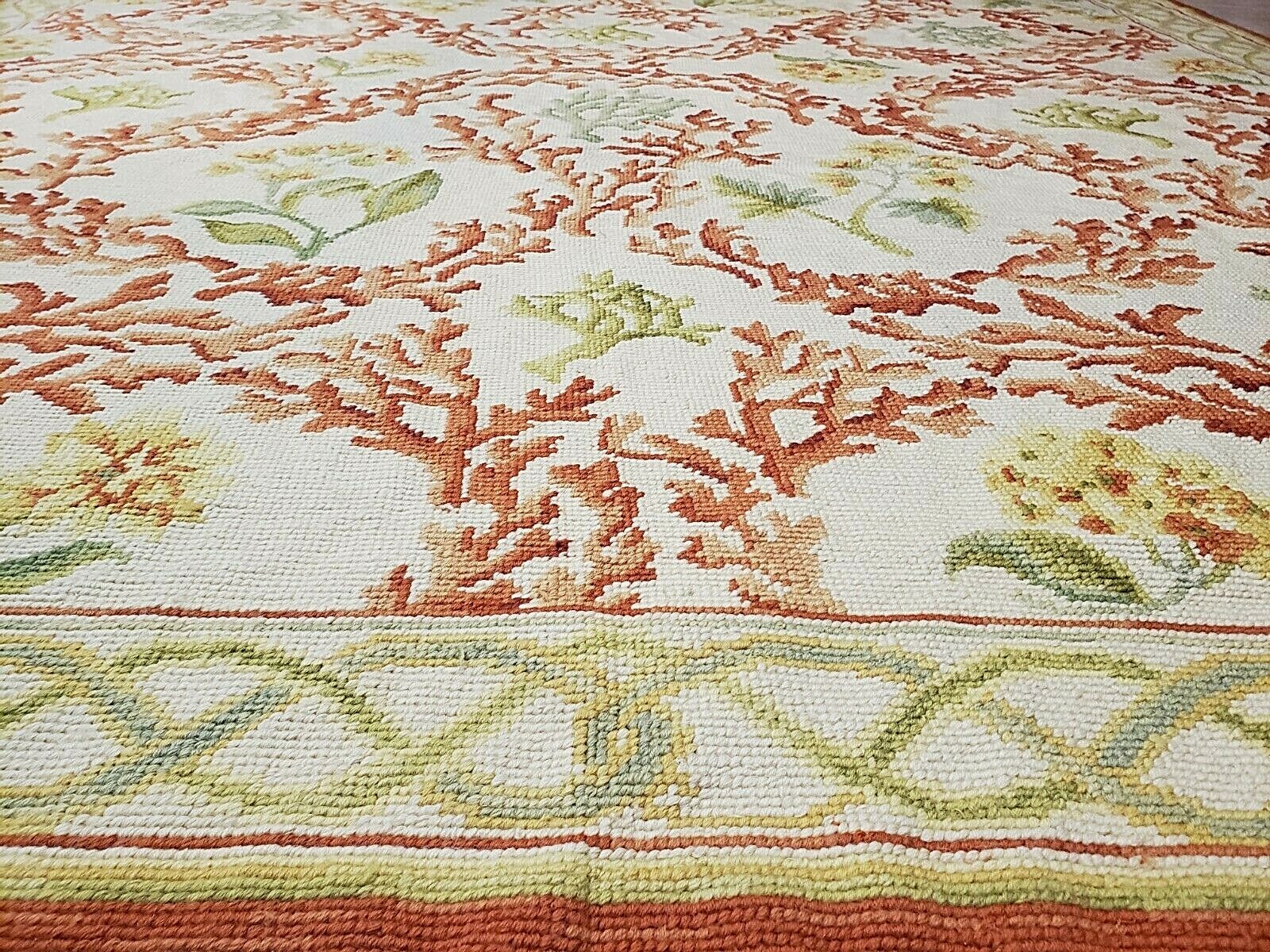 8×10 VINTAGE PORTUGUESE HOOKED RUG 1960’s – EXCELLENT CONDITION – VERY RARE