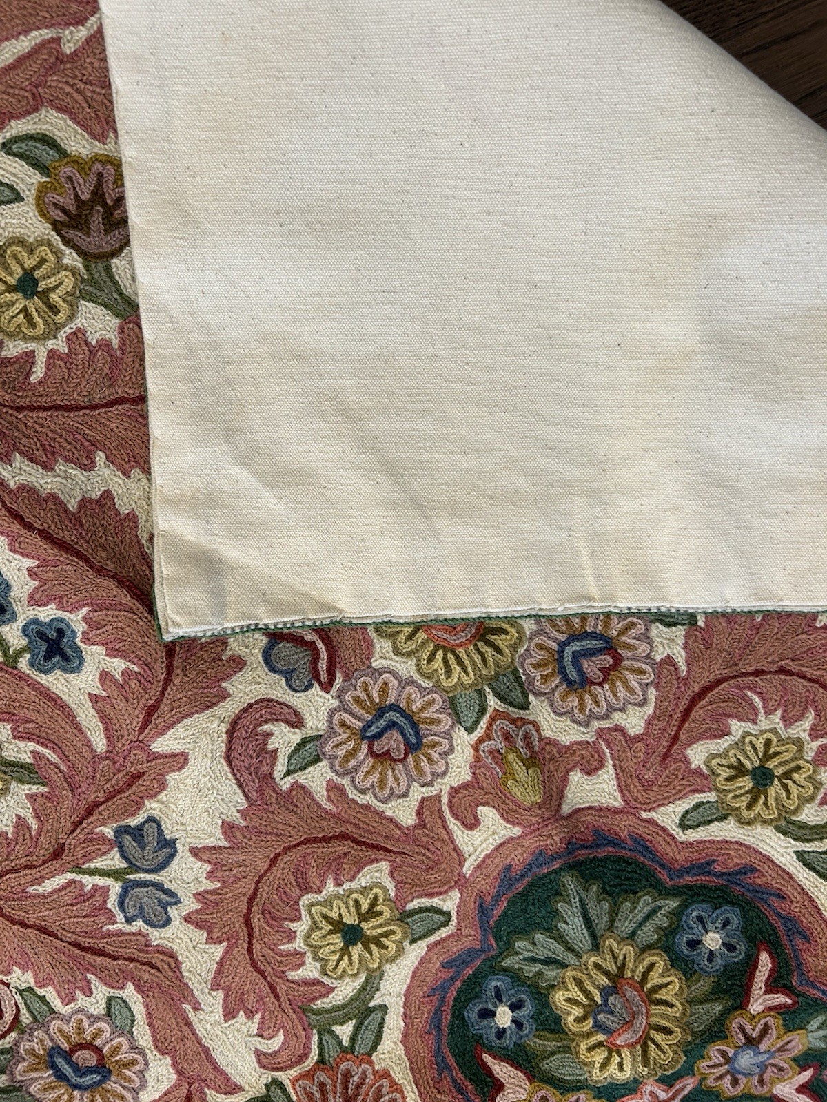 Vintage French Style Aubusson Rug Wall Chain stitch Rug 30”x48” Floral Vibrant