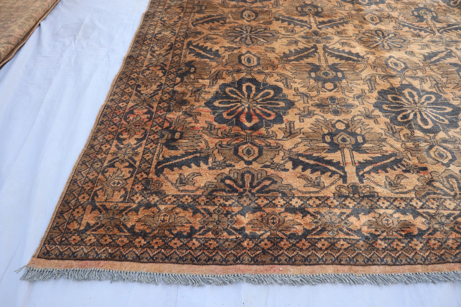6’8×9’6 ft Handmade veg dye wool Terracotta Turkmen Oriental Rug-Living Room Rug