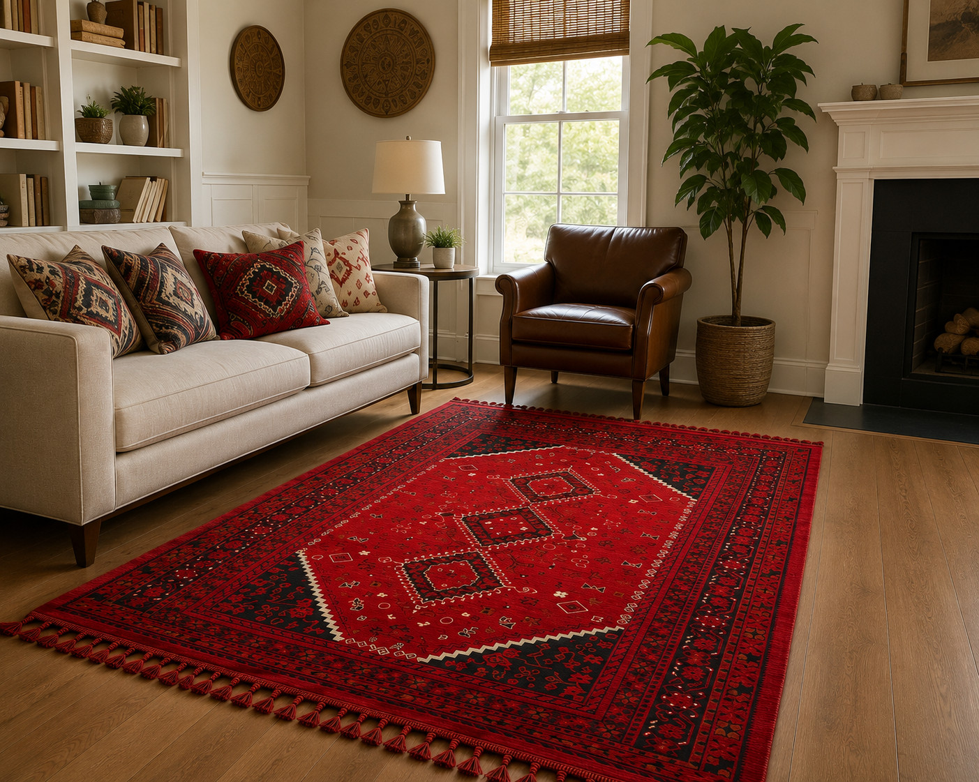 Turkish Kilim Area Rug Cotton Acrylic Washable Living Room Rug 5×8 6×9 3×10