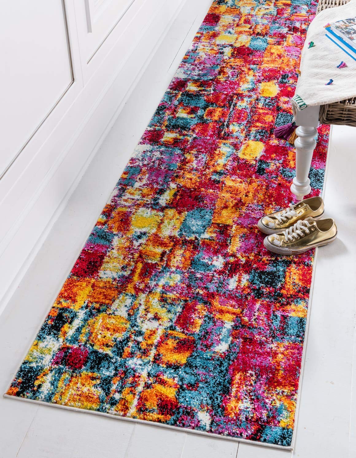 Unique Loom Lyon Collection Bright Modern Abstract Area Rug 2 Ft 7 In X 10 Ft