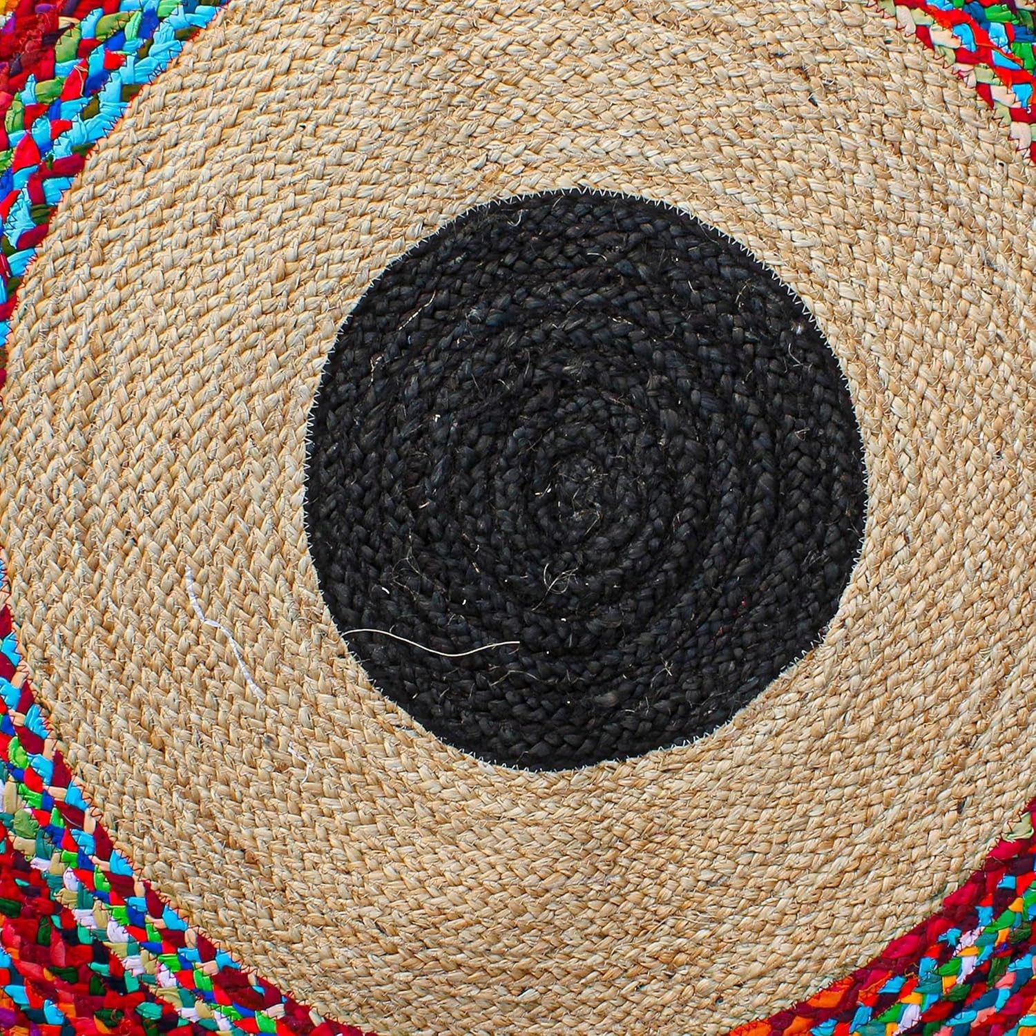 Carpet Rug 100% Natural Jute & cotton Braided Style Rustic Look Modern Area Rug