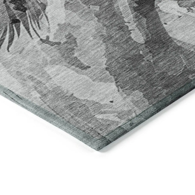 Large Running Horses Print Area Rug Western Rustic Farmhouse Accent Grey Carpet