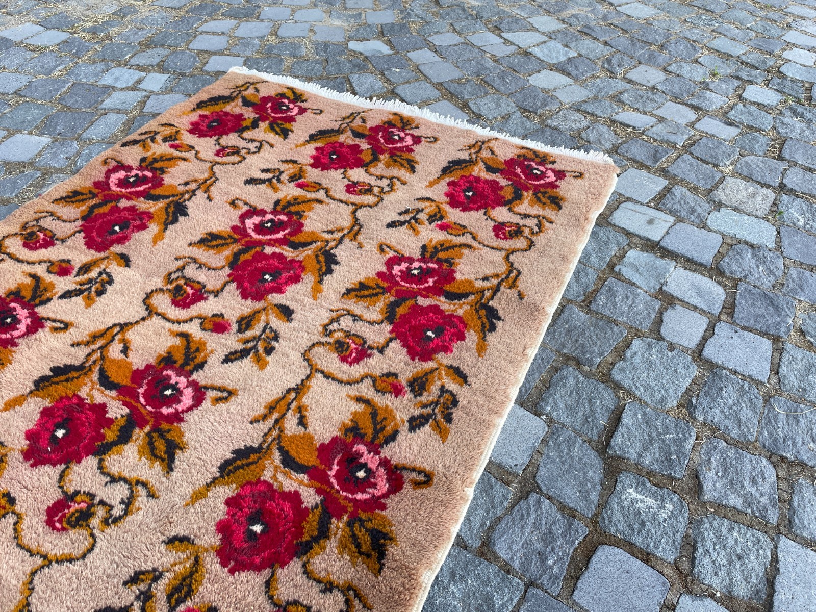 Bohemian Area Rug Handmade Wool Rug Turkish Vintage Traditional Rug 3,2 x 6,5 ft