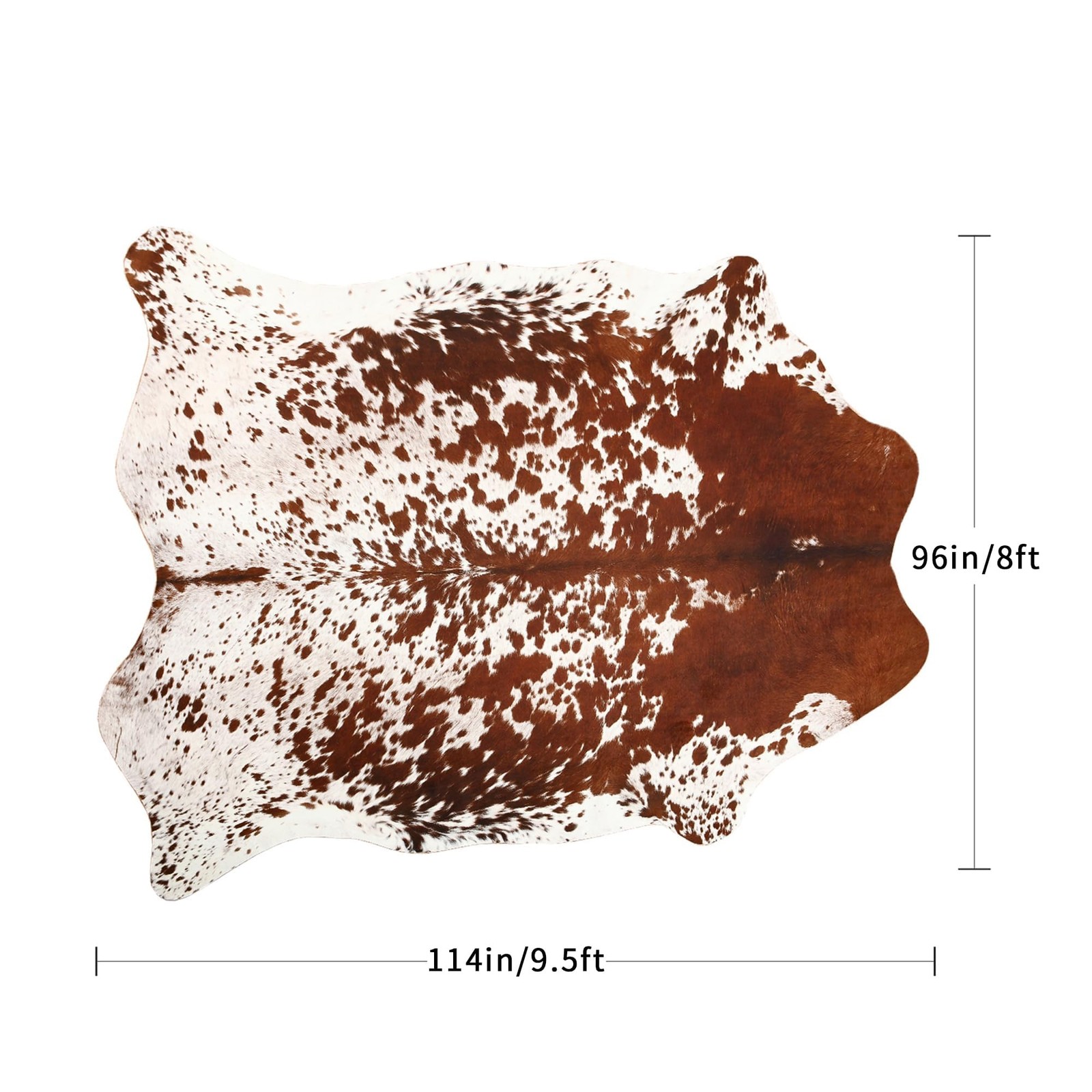 Faux Cowhide Large Cow Print Rug – 4.7 x 5.2 Feet, Thickened Elastic for Bedr…