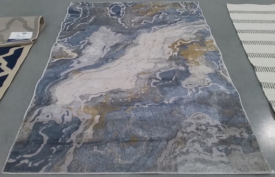 BEIGE / LIGHT BLUE 5′-3″ x 7′-6″ Flaw in Rug, Reduced Price 1172806350 PAM348A-5