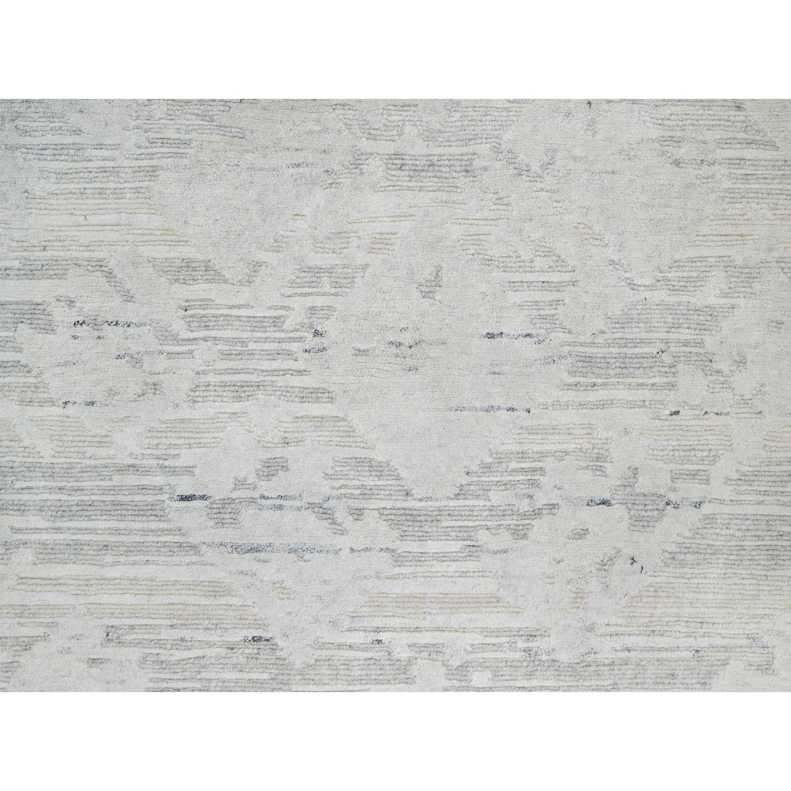 2’6″ x 15’9″ Gray Undyed Natural Wool Hand Knotted Modern XL Runner Rug R90845