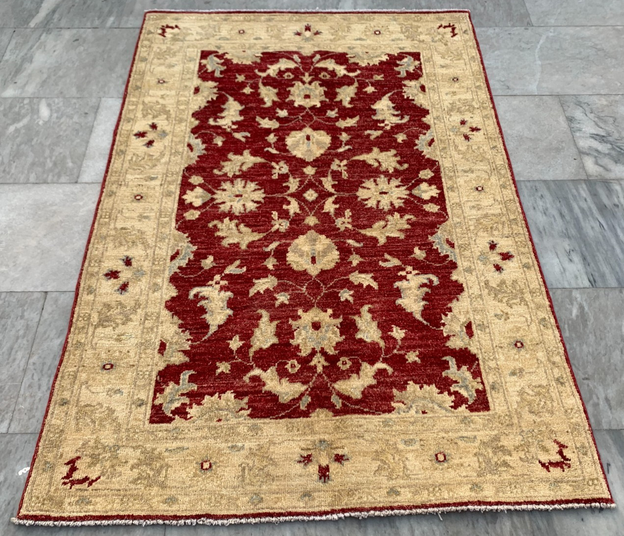 3×5 ft Afghan Chobi Rug Hand Knotted Rugs Brown Boho Rug Oriental Medallion Rug